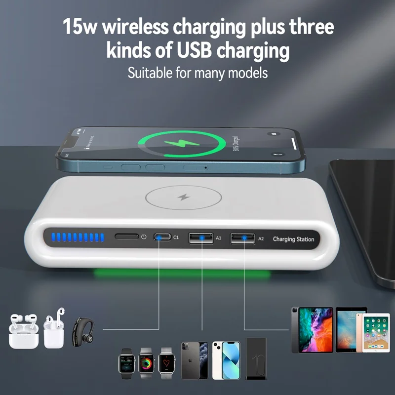 Chargeur sans fil 30W 4 en 1 multi-usb type-c, charge rapide – Image 5