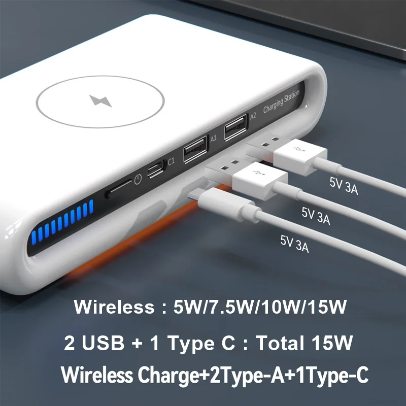 Chargeur sans fil 30W 4 en 1 multi-usb type-c, charge rapide – Image 2