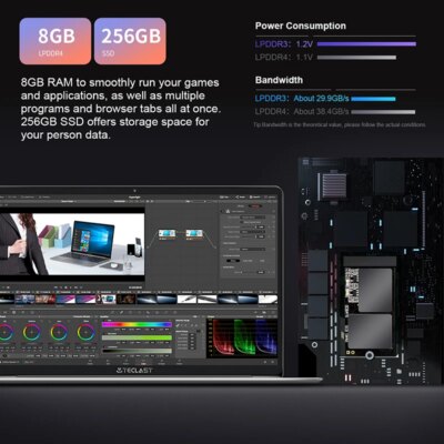 Teclast F7 Plus pc portable 14.1 pouces 1920x1080 FHD 8 go RAM 256 go – Image 4