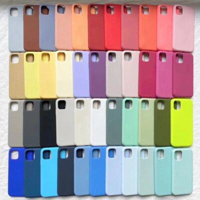 Coque de luxe officielle en Silicone pour iPhone, étui Original pour 11, 12, 13 Pro Max, Apple, 14 Plus, 7, 8, SE, X, Xs, XR