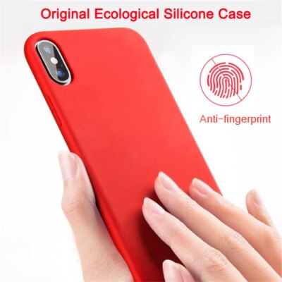 Coque de luxe officielle en Silicone pour iPhone, étui Original pour 11, 12, 13 Pro Max, Apple, 14 Plus, 7, 8, SE, X, Xs, XR – Image 5