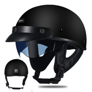 Casque de Moto Rétro pour Homme et Femme, Demi-casque de Course, Scooter, Certification DOT