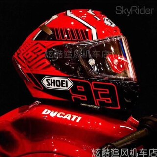 Casque de moto intégral, X14 MarARC 93, casque rouge, course de motocross, casque de moto