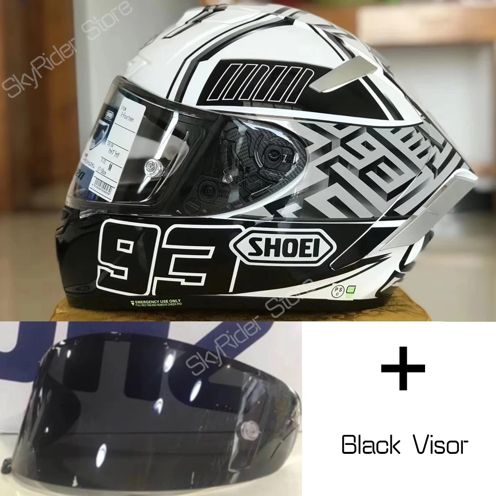 A with black visor