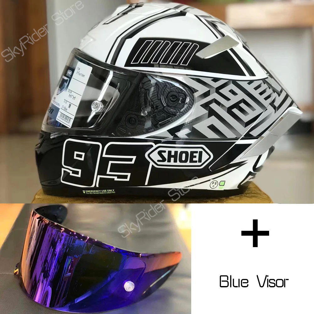 A with blue visor