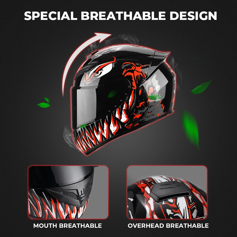 Casque de moto intégral rabattable pour adultes – Image 3