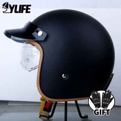 Casque de Moto Rétro avec Certification DOT, Quatre Saisons, Vintage – Image 5