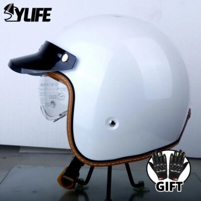 Casque de Moto Rétro avec Certification DOT, Quatre Saisons, Vintage – Image 3