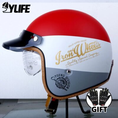 Casque de Moto Rétro avec Certification DOT, Quatre Saisons, Vintage – Image 4
