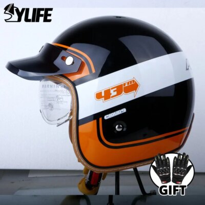 Casque de Moto Rétro avec Certification DOT, Quatre Saisons, Vintage – Image 6