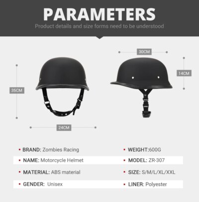 Casque moto de style allemand vintage, casques de pilote de moto – Image 5