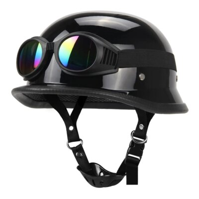 Casque moto de style allemand vintage, casques de pilote de moto – Image 2