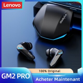 Lenovo ecouteur sans fil , Casque D'écoute Bluetooth, Oreillettes à Faible Latence
