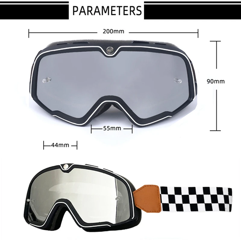 Lunette moto cross et de soleil rétro pour moto, Motocross, vtt, Ski – Image 6