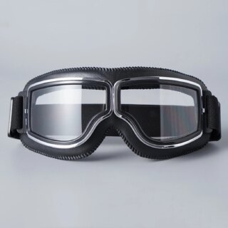 Lunette de moto en cuir rétro pour casque Harley, lunettes de pilote vintage