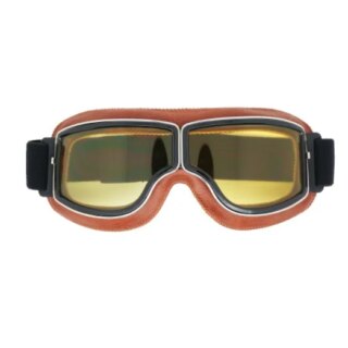 Lunette de Motocross rétro pliables en cuir Vintage, coupe-vent respirant