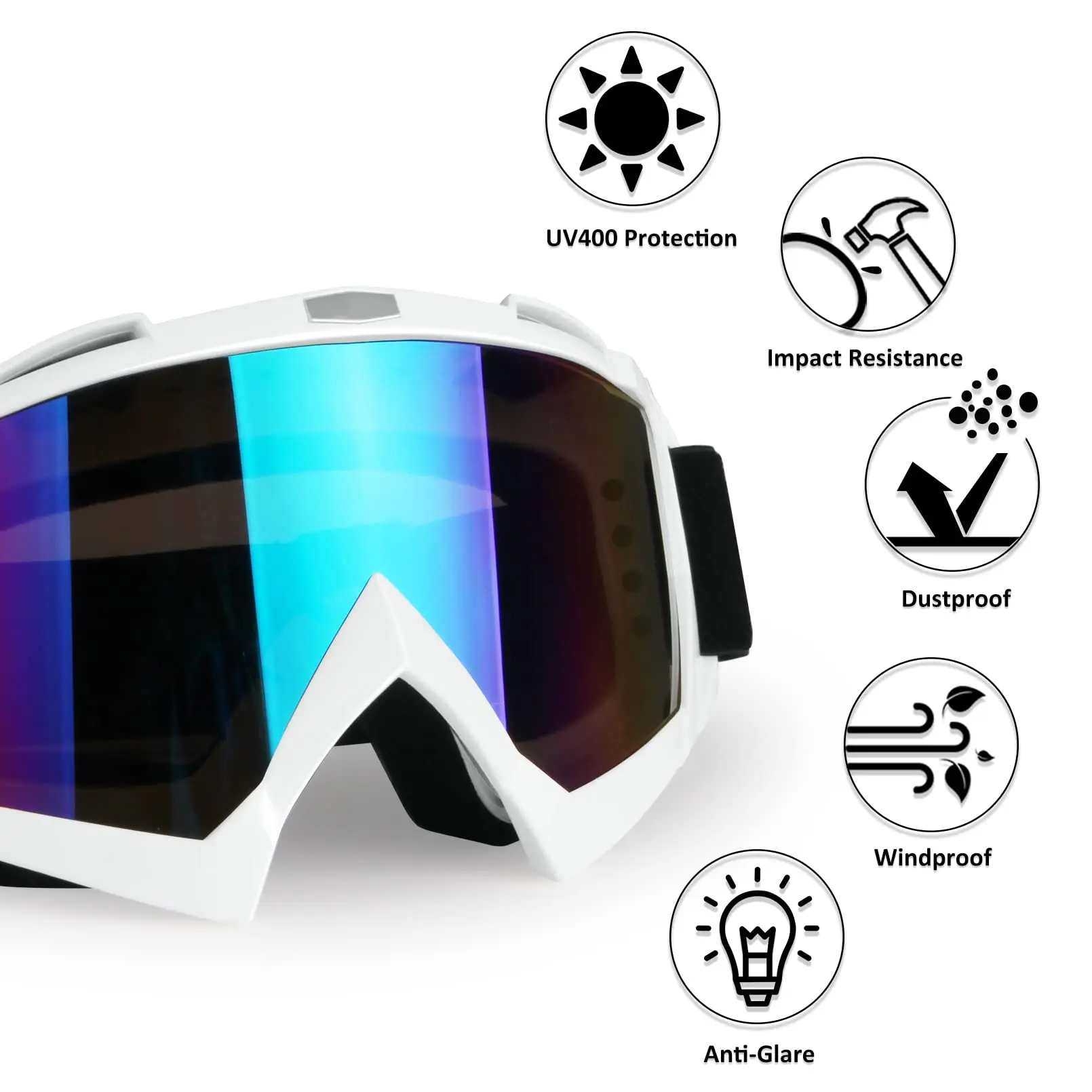 lunette moto cross coupe-vent tout-terrain, masque de moto – Image 2