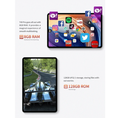 Tablette T40 Pro de 10,4 pouces, Android 12, 8 go de RAM – Image 4
