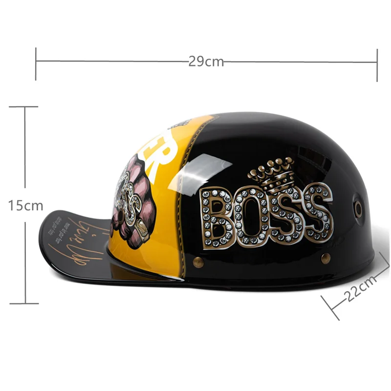 Casque moto Femme Rétro pour Homme et Femme, Casquette de Baseball – Image 6