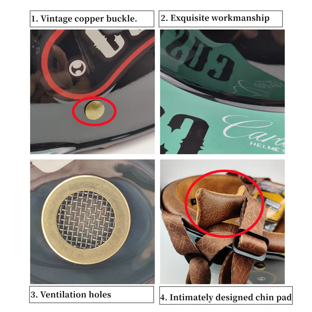 Casque moto Femme Rétro pour Homme et Femme, Casquette de Baseball – Image 4