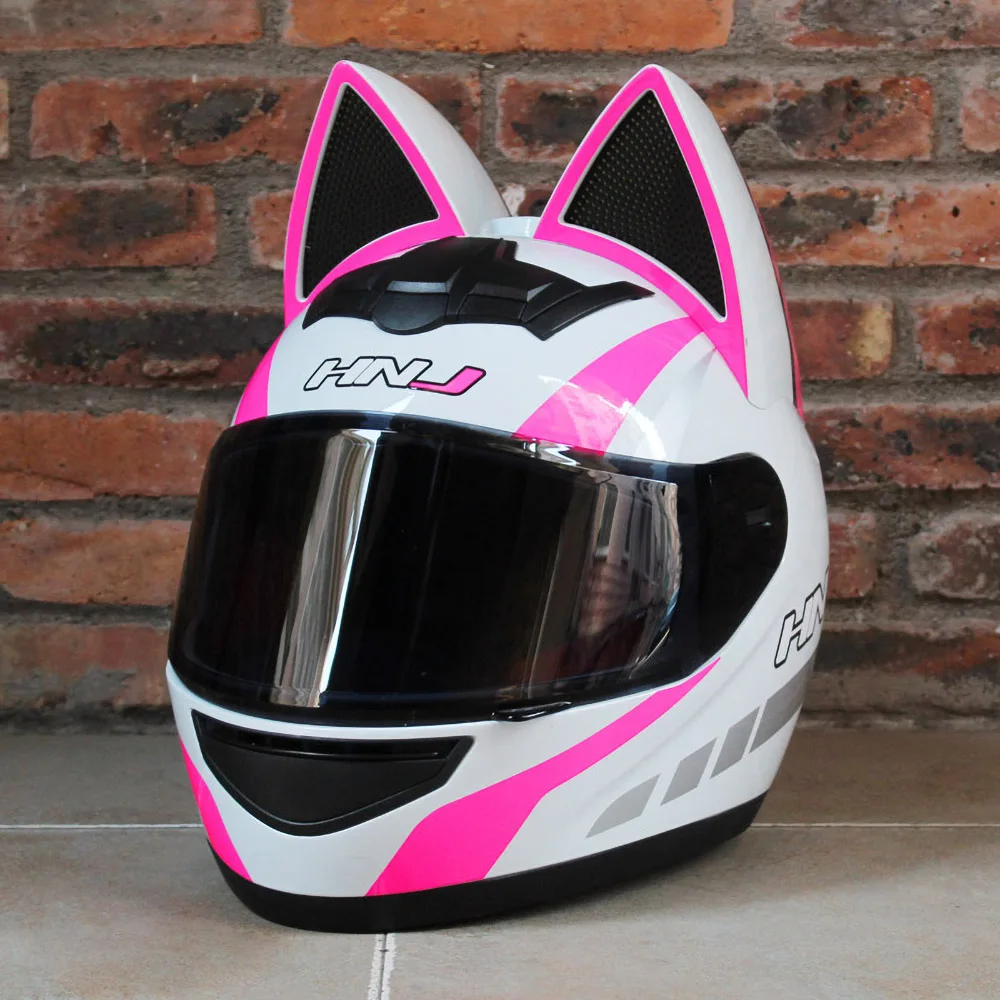 Casque moto Femme pour hommes, amovible, oreilles de chat – Image 3