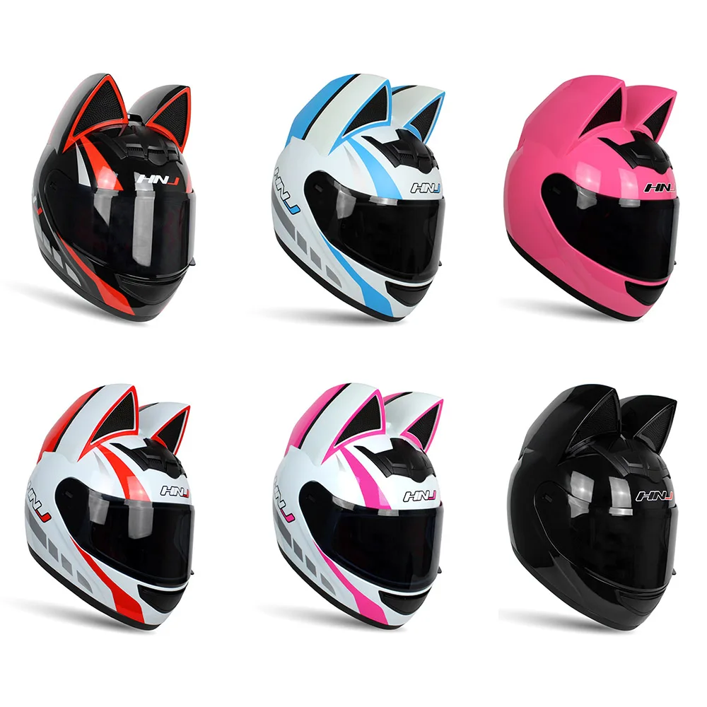 Casque moto Femme pour hommes, amovible, oreilles de chat – Image 2