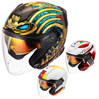 Casque moto Femme ouvert pour homme et femme, double lentille, certification DOT