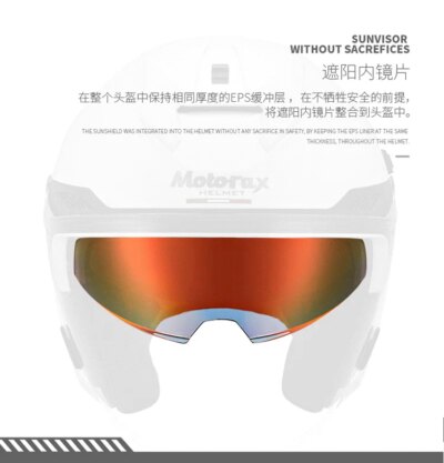 Casque moto Femme ouvert pour homme et femme, double lentille, certification DOT – Image 3