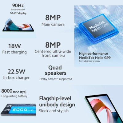 Xiaomi tablette Redmi Tampon version globale 4 + 128 GO – Image 2