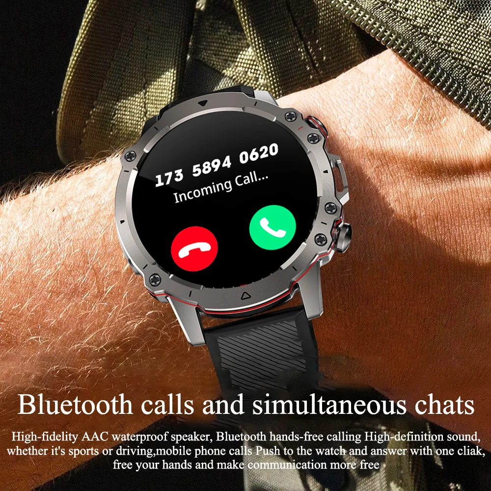 Montre connectée militaire pour homme, autonomie de 7 jours – Image 4