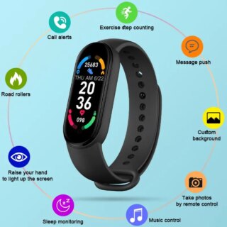 Montre intelligente M6 avec écran de document, comptage des pas, mode multi-sport