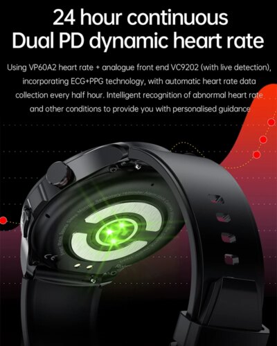 Montre connectée ECG + PPG pour les hommes, moniteur d'activité physique – Image 2