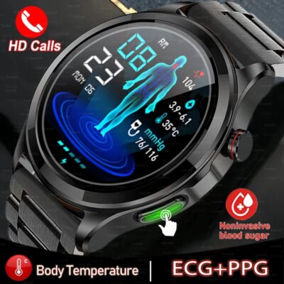 Montre connectée ECG + PPG pour les hommes, moniteur d'activité physique
