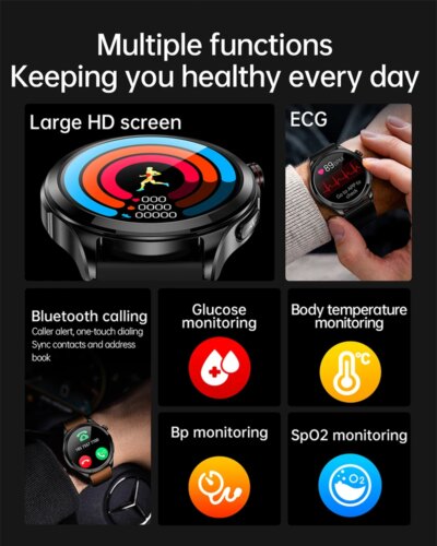 Montre connectée ECG + PPG pour les hommes, moniteur d'activité physique – Image 3