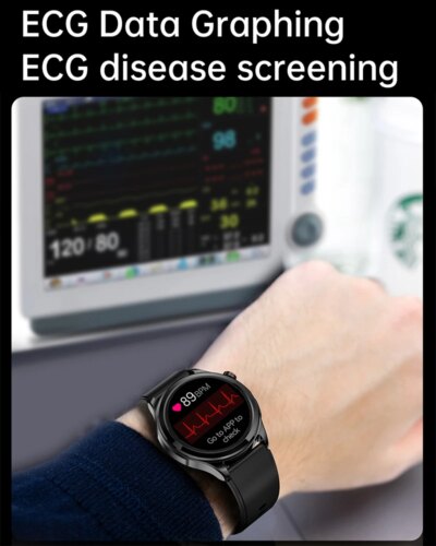 Montre connectée ECG + PPG pour les hommes, moniteur d'activité physique – Image 4