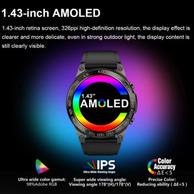 Montre intelligente étanche IP68 pour homme, montre intelligente de natation, écran d'affichage toujours à l'heure – Image 2