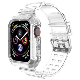 Bracelet montre Transparent + coque pour Apple Watch série 8 7 6 SE 5 4 49