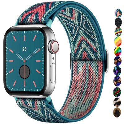 Bracelet montre élastique en Nylon pour Apple watch