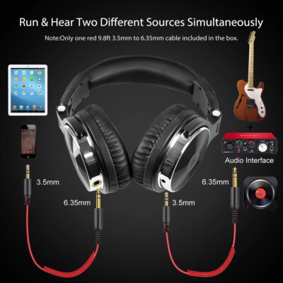 Oneodio Pro-10 Studio professionnel DJ casque sur l'oreille filaire HiFi casque de jeu – Image 4