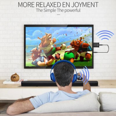 Casque de télévision sans fil Bluetooth, HiFi, basses profondes – Image 6