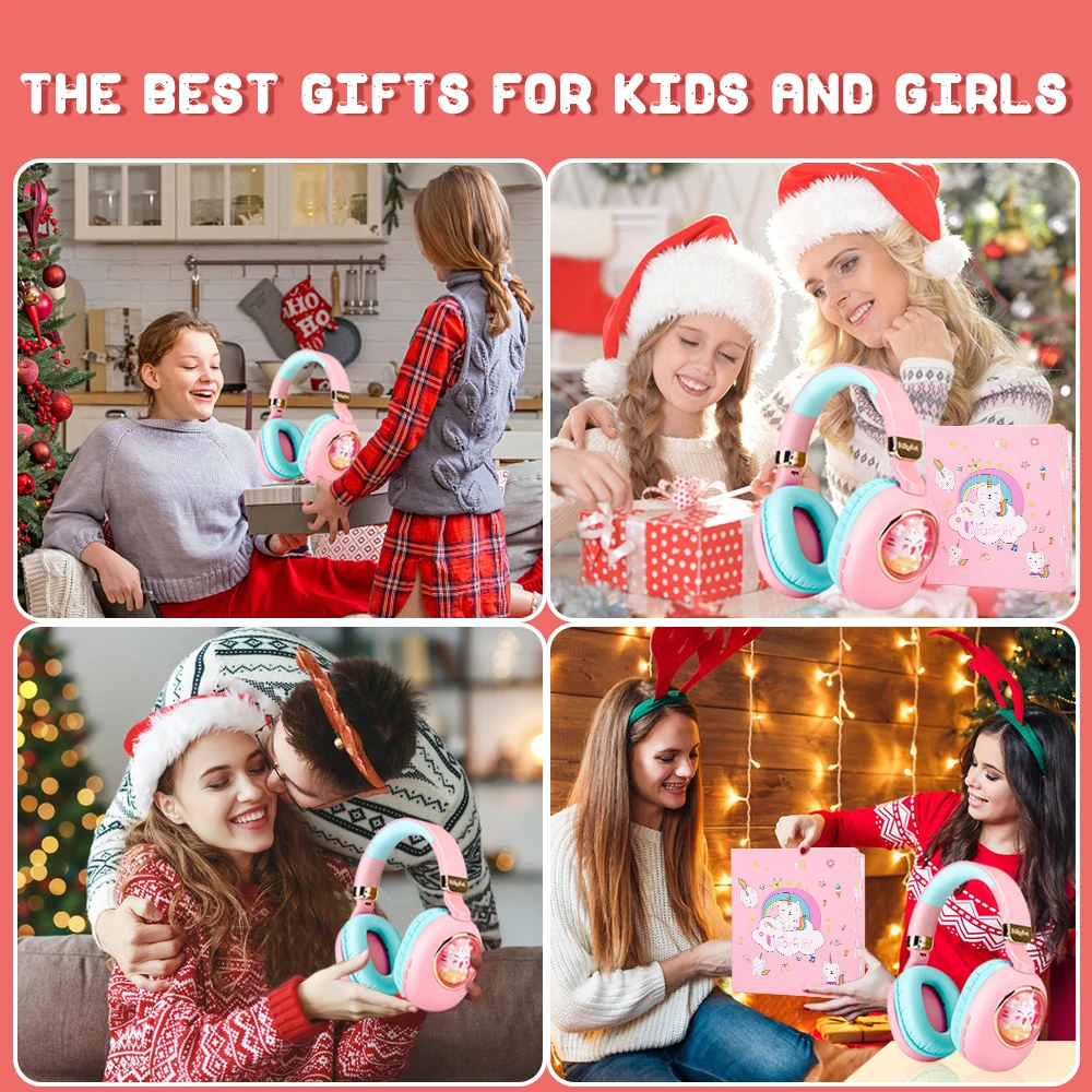 Casque Bluetooth 5.1 avec lumière LED et micro pour enfants, casque chat mignon – Image 6