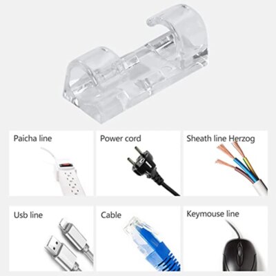 Enrouleur de fil fixe auto-adhésif, 16/20 pièces, pinces de câble – Image 2