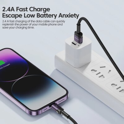 cable USB 2,4 a pour recharge rapide et transfert de données – Image 2