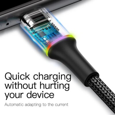 Cable USB LED pour Recharge Rapide, Cordon de Chargeur pour iPhone – Image 4