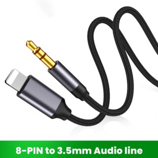 8 broches à 3.5mm Jack AUX câble d'éclairage à AUX adaptateur de casque Audio