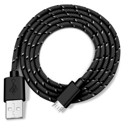 Cable Micro USB tressé en Nylon pour recharge et synchronisation de données