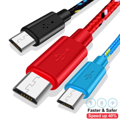 Cable Micro USB tressé en Nylon pour recharge et synchronisation de données – Image 6