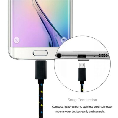 Cable Micro USB tressé en Nylon pour recharge et synchronisation de données – Image 5