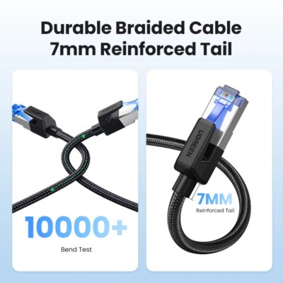Cable Ethernet en coton tressé, pour ordinateurs portables, pour réseau Internet Lan – Image 5