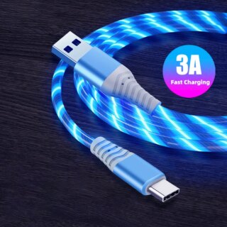Cable 3A de charge rapide avec lumière LED pour iPhone